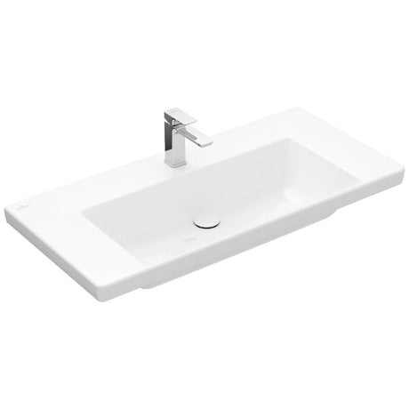 Villeroy & Boch Subway 3.0 Schrankwaschtisch 100 cm, mit 1 Hahnloch, ohne Überlauf