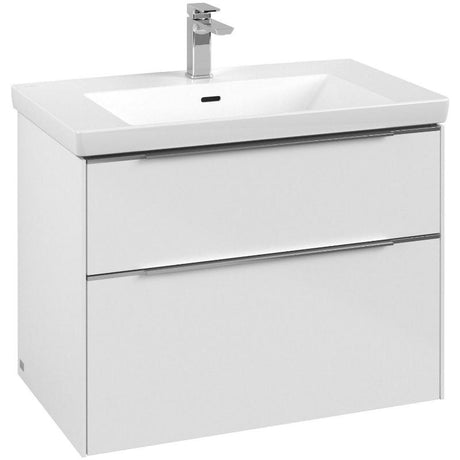 Villeroy & Boch Subway 3.0 Waschtischunterschrank 77,2 cm, 2 Auszüge, Griffe glänzend, ohne LED-Licht