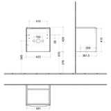 Villeroy & Boch Subway 3.0 Waschtischunterschrank 42,3 cm, 1 Tür, Anschlag links