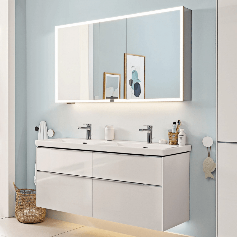 Villeroy & Boch Subway 3.0 Möbelset mit 4 Auszüge, mit Spiegelschrank, 130 cm