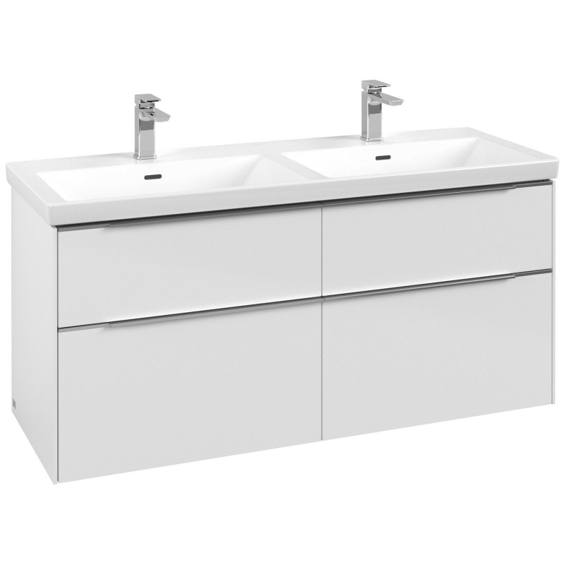 Villeroy & Boch Subway 3.0 Möbelset mit 4 Auszüge, mit Spiegelschrank, 130 cm