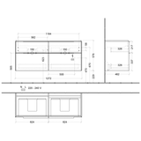 Villeroy & Boch Subway 3.0 Möbelset mit 4 Auszüge, mit Spiegelschrank, 130 cm