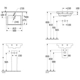 Villeroy & Boch Subway 3.0 Handwaschbecken 50 cm, für Möbelmontage, mit 1 Hahnloch, mit Überlauf