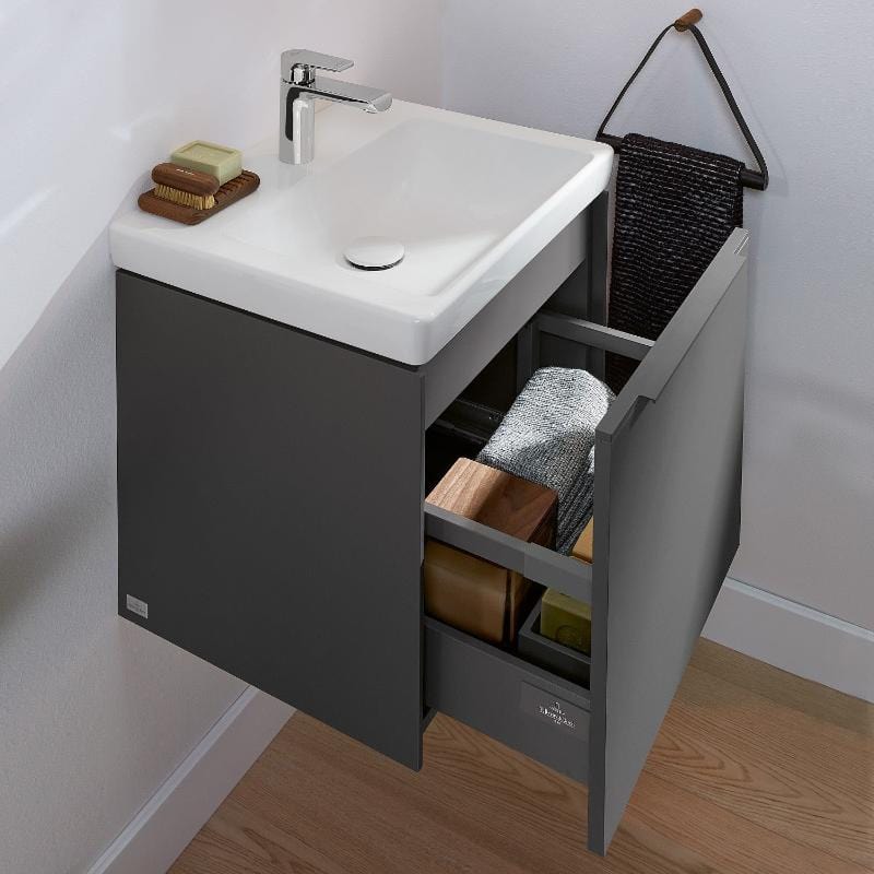 Villeroy & Boch Subway 3.0 Handwaschbecken 45 cm, für Möbelmontage, mit 1 Hahnloch, ohne Überlauf