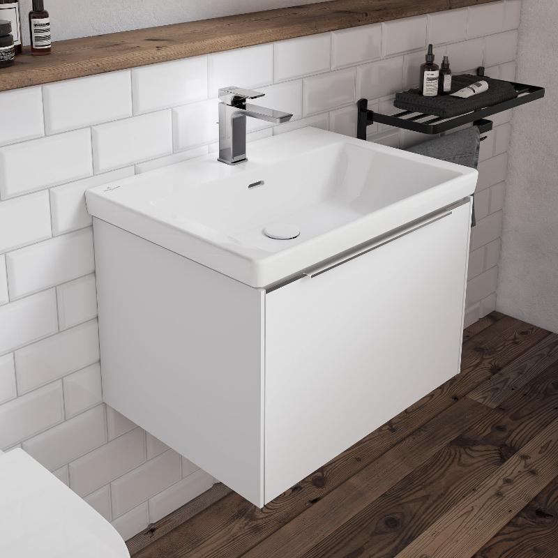 Villeroy & Boch Subway 3.0 Schrankwaschtisch 60 cm, mit 1 Hahnloch, mit Überlauf