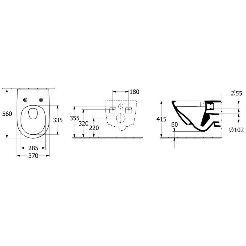 Villeroy & Boch Subway 3.0 Tiefspül-WC spülrandlos, wandhängend, TwistFlush, mit WC-Sitz 8M42S1, Combi-Pack