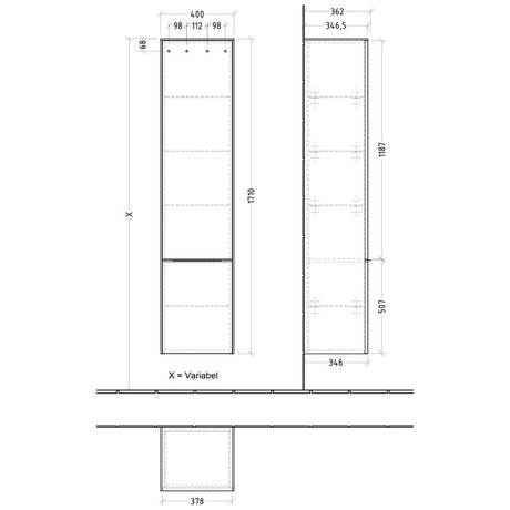 Villeroy & Boch Subway 3.0 Hochschrank, 2 Türen, Anschlag links, Griff glänzend