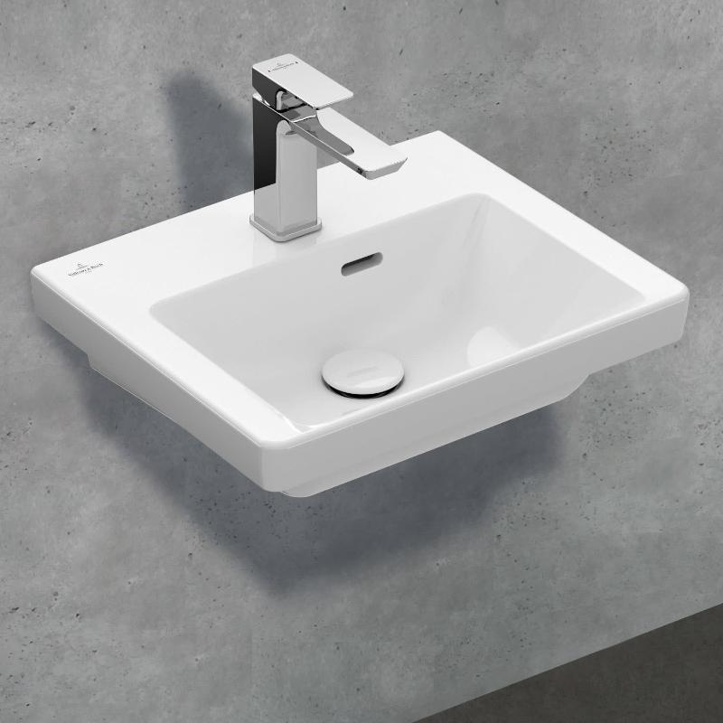 Villeroy & Boch Subway 3.0 Handwaschbecken 45 cm, mit 1 Hahnloch, mit Überlauf