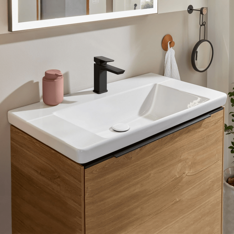 Villeroy & Boch Subway 3.0 Schrankwaschtisch 80 cm, mit 1 Hahnloch, ohne Überlauf