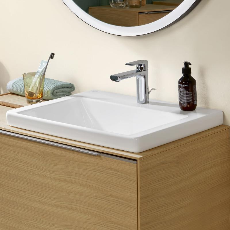 Villeroy & Boch Subway 3.0 Schrankwaschtisch 65 cm, mit 1 Hahnloch, ohne Überlauf