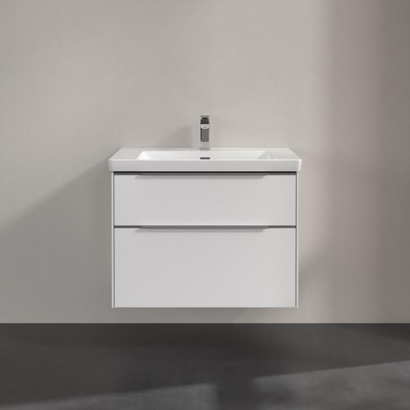 Villeroy & Boch Subway 3.0 Waschtischunterschrank 77,2 cm, 2 Auszüge, Griffe glänzend, ohne LED-Licht