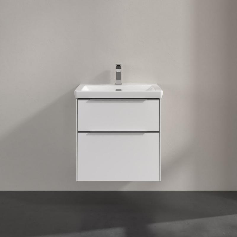 Villeroy & Boch Subway 3.0 Waschtischunterschrank 57,2 cm, 2 Auszüge, Griffe glänzend, ohne LED-Licht