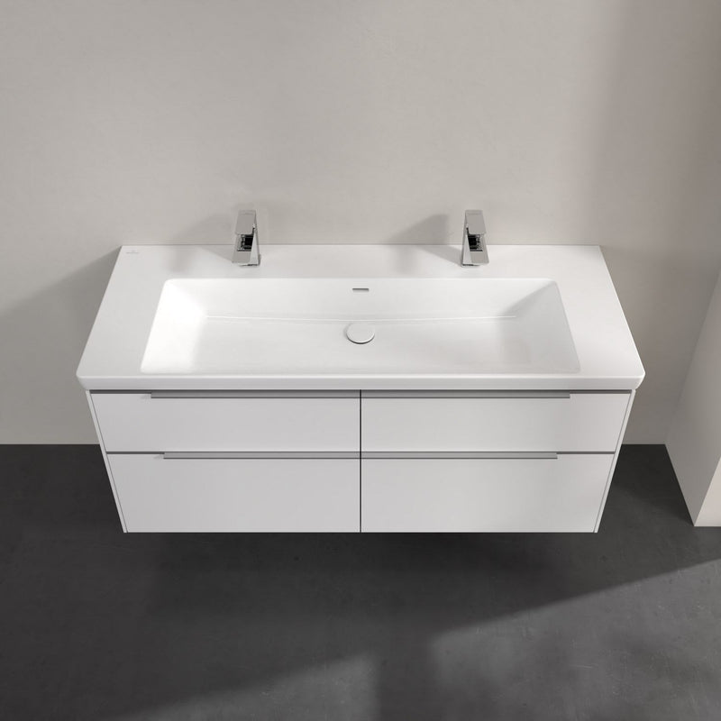 Villeroy & Boch Subway 3.0 Waschtischunterschrank 127,2 cm, 4 Auszüge, Griffe glänzend, ohne LED-Licht