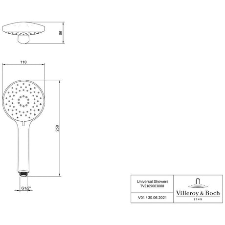 Villeroy & Boch Universal Showers Handbrause mit drei Strahlarten