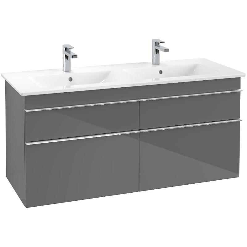 Villeroy & Boch Venticello Schrank-Doppelwaschtisch 130 x 50 cm, mit 2 Hahnlöchern und Überlauf