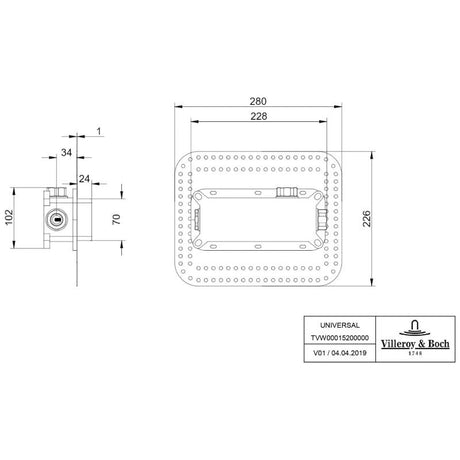 Villeroy & Boch Universal Taps & Fittings Universal-Einbaukörper für Unterputz-Einhebel-Armatur