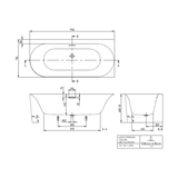 Villeroy & Boch Loop & Friends Oval Duo Vorwand-Badewanne, 170 x 75 cm für Eckeinbau rechts