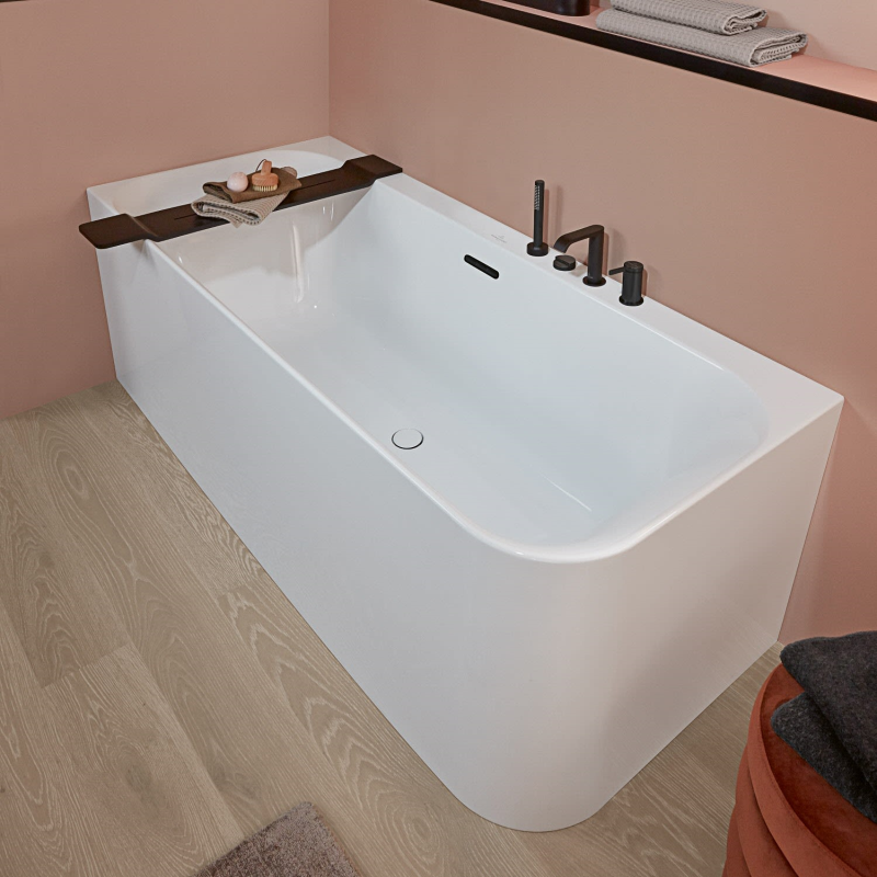 Villeroy & Boch Loop & Friends SQUARE Duo Vorwand-Badewanne, 180 x 80 cm für Eckeinbau links