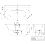 Villeroy & Boch Loop & Friends Oval Duo Vorwand-Badewanne, 180 x 80 cm für Eckeinbau links