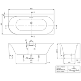 Villeroy & Boch Loop & Friends Oval Duo Vorwand-Badewanne, 180 x 80 cm für Eckeinbau rechts