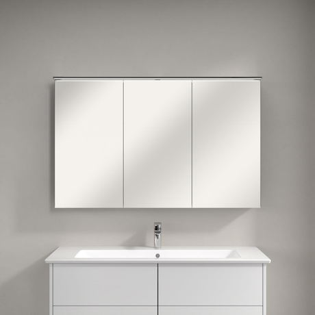 Villeroy & Boch Finero Waschtischunterschrank 120 cm mit Waschtisch und Spiegelschrank, 4 Auszüge