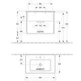 Villeroy & Boch Finero Waschtischunterschrank 80 cm mit Waschtisch, 2 Auszüge