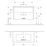 Villeroy & Boch Finero Waschtischunterschrank 100 cm mit Waschtisch, 2 Auszüge