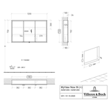 Villeroy & Boch My View Now Einbau-Spiegelschrank 120 cm, 3 Türen, Sensorschalter