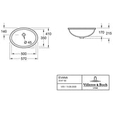 Villeroy & Boch Evana Unterbauwaschtisch 50 x 35 cm