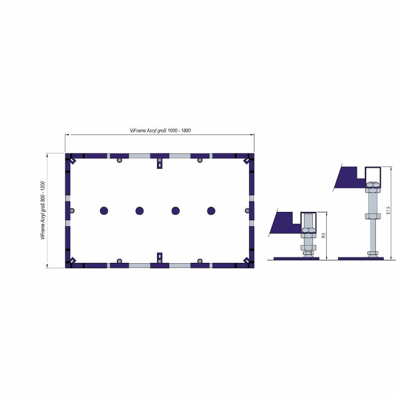 Villeroy & Boch ViFrame für größere Duschwannen aus Keramik- oder Acryl ab 100 x 100 cm