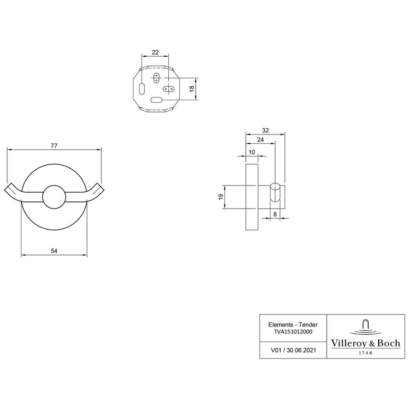 Villeroy & Boch Elements - Tender Doppel-Handtuchhaken