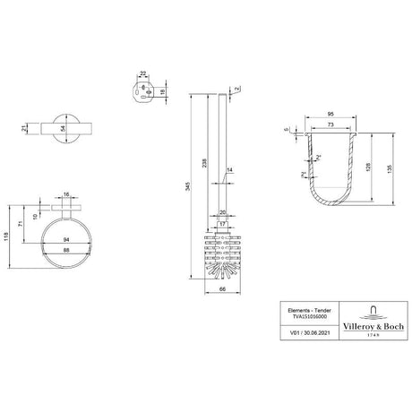 Villeroy & Boch Elements - Tender Toilettenbürstengarnitur