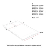 Extra flache Duschwanne, DEKOR ARABESCO, weißes Marmor