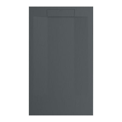 Mineralguss-Duschwanne extra flach SUEZ, Schieferoptik, ANTHRAZIT