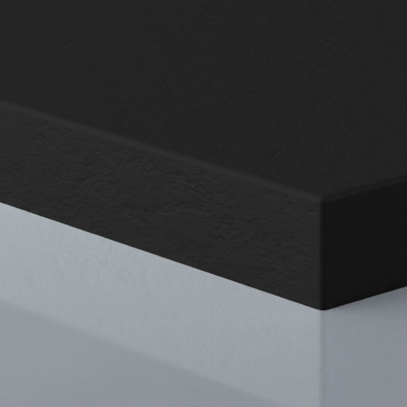 Mineralguss-Duschwanne extra flach mit Rand SARIN SCHWARZ