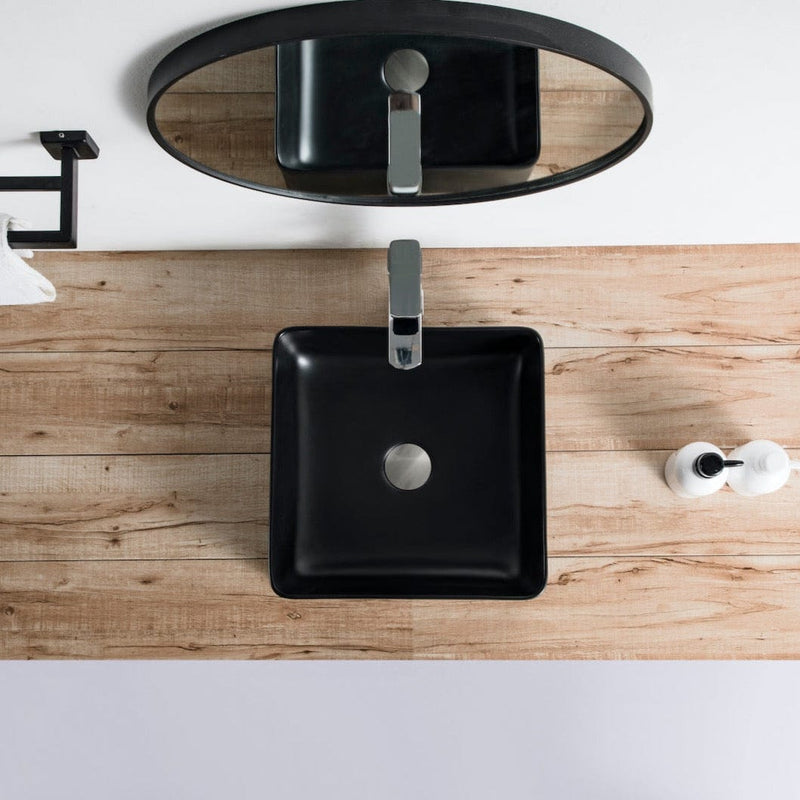 Aufsatzwaschbecken aus glasierter Keramik RIVA 36,5 cm, schwarz matt - Welt der Bäder