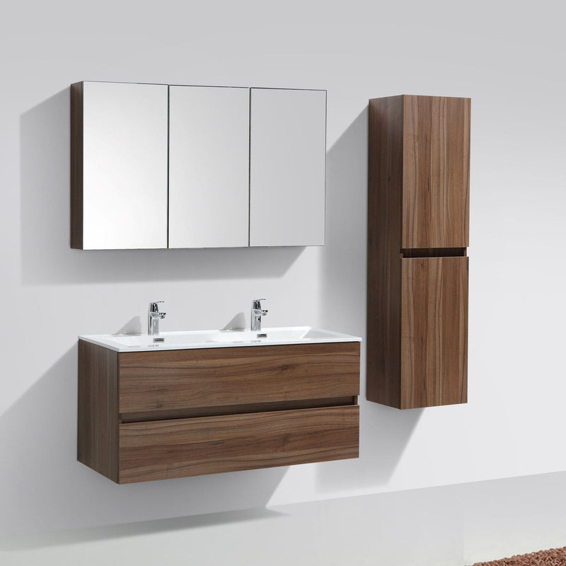 Spiegelschrank Bad, 120 cm, montiert, Nussbaum, SIENA - Welt der Bäder
