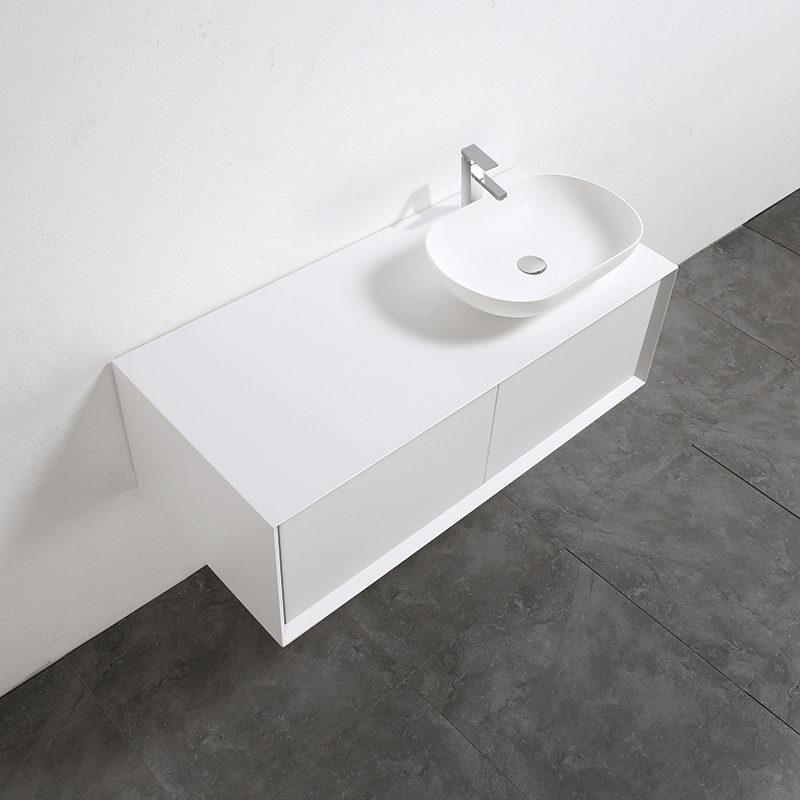 Waschtischunterschrank für Aufsatzwaschbecken, 120 cm, vormontiert, mattweiß PALIO - Welt der Bäder