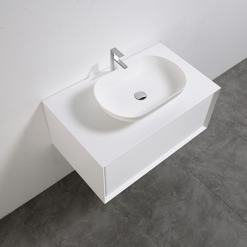 Waschtischunterschrank für Aufsatzwaschbecken, 90 cm, vormontiert, mattweiß PALIO - Welt der Bäder
