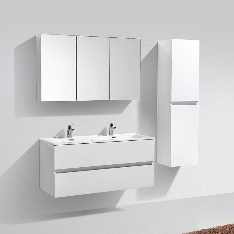 Spiegelschrank Bad, 120 cm, montiert, Hochglanz weiß, SIENA - Welt der Bäder
