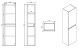 Badschrank, 150 cm, vertikal, montiert, Eiche hell, SIENA - Welt der Bäder