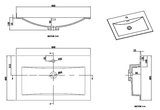 Waschtisch + Unterschrank 60cm, montiert, weiß lackiert, SIENA - Welt der Bäder