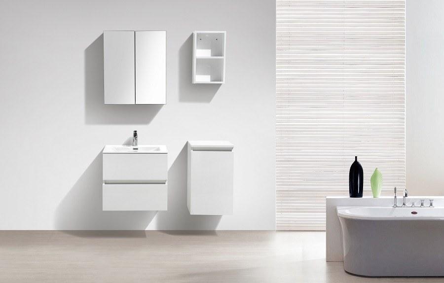 Spiegelschrank Bad, 60 cm, montiert, Hochglanz weiß, SIENA – Welt der Bäder  SL