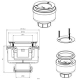 Ablaufventil, vertikal, Sanycces Ø90 mm, Höhe 100 mm für Duschwannen - Welt der Bäder