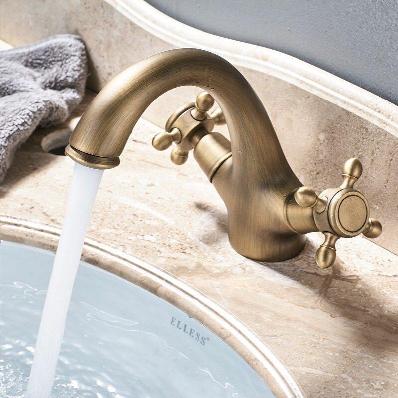 Essebagno Leeds Waschtischarmatur – Retro-Design In Gebürstetem Gold, Mit Pop-Up Ablauf