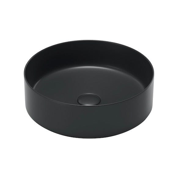 Aufsatzwaschbecken aus glasierter Keramik MENDOZA Ø36 cm, schwarz matt - Welt der Bäder