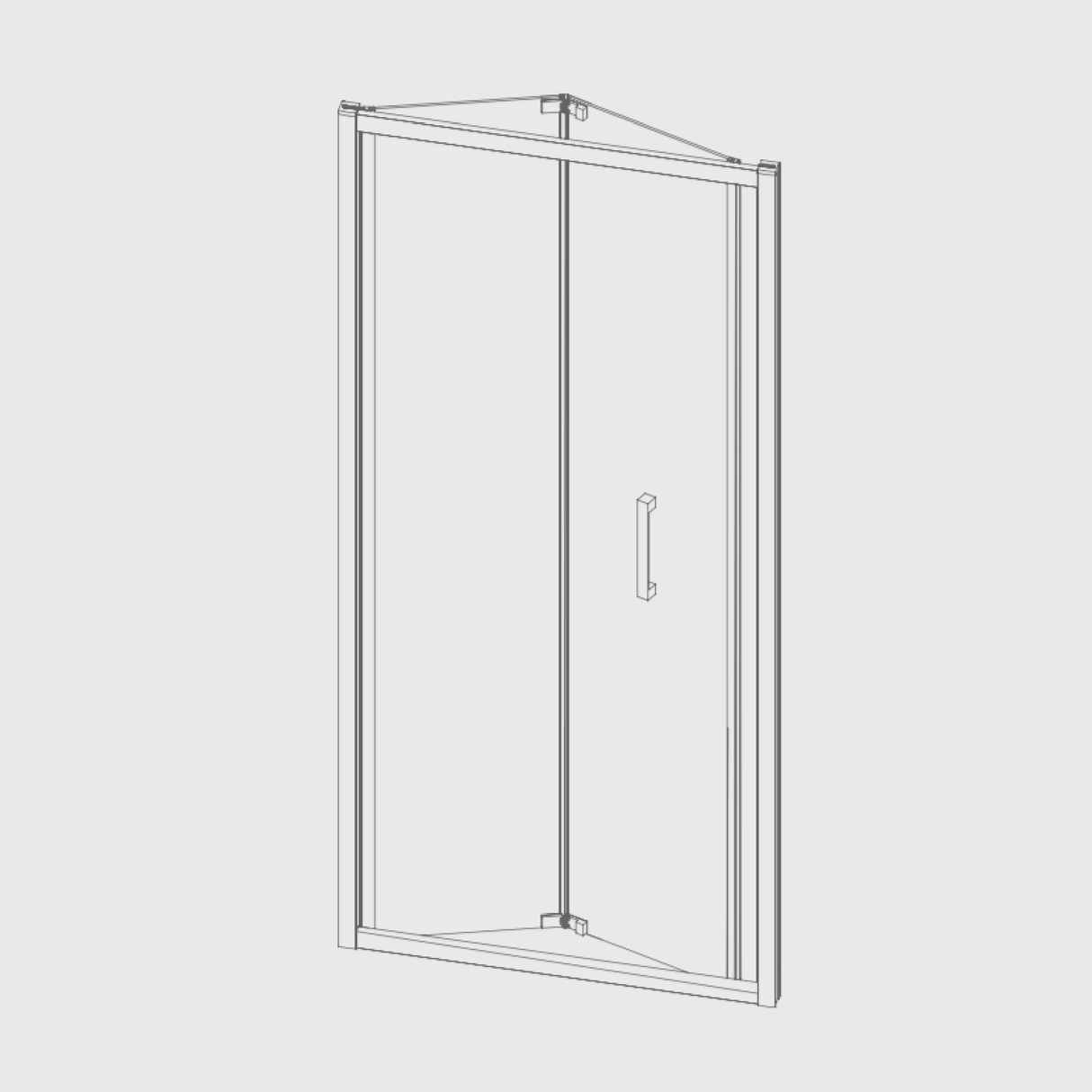 Duschwand mit Falttür S300 - Glas 6mm