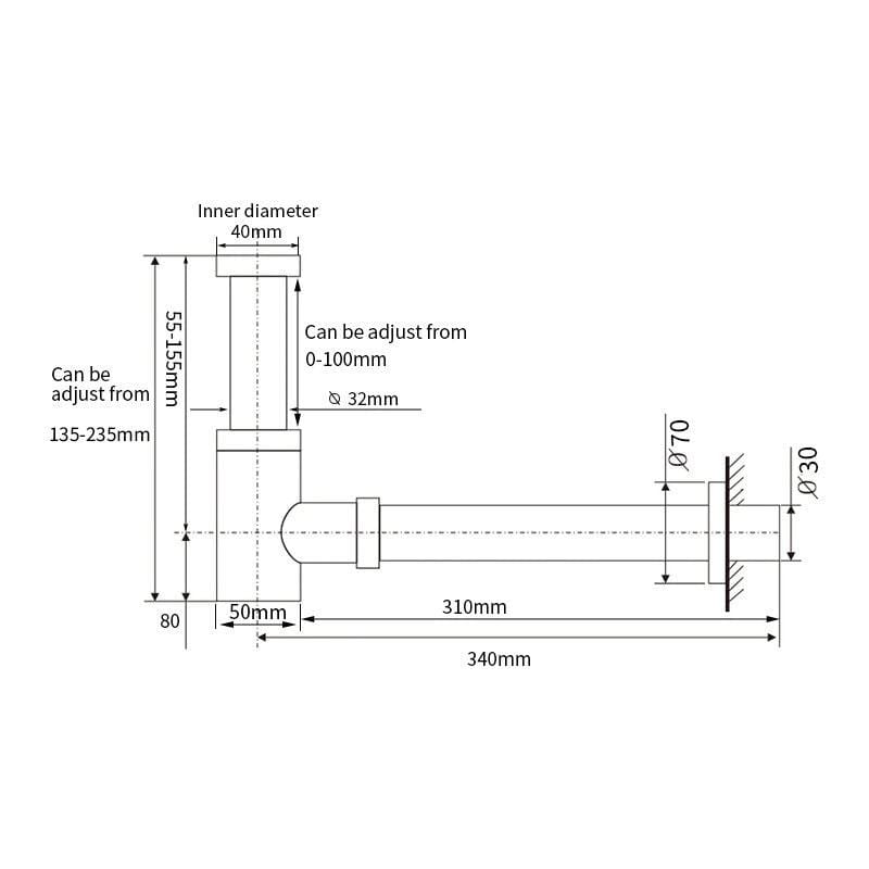 Design Siphon MANCERA schwarz matt - Welt der Bäder