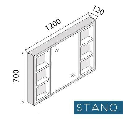 Designer Spiegelschrank mit Melamin Eiche Finish FRAME 120 cm - Welt der Bäder