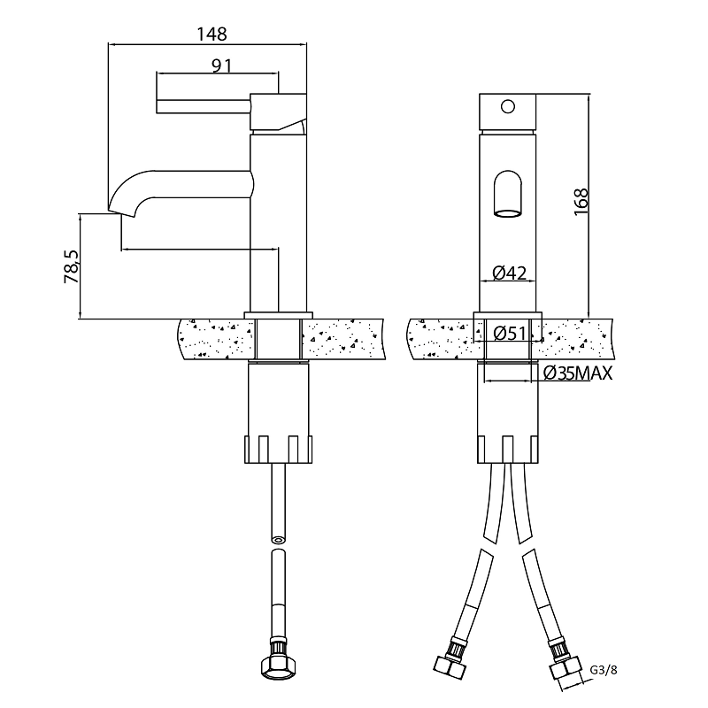 Einhebelmischer für Aufsatzwaschbecken, PICO